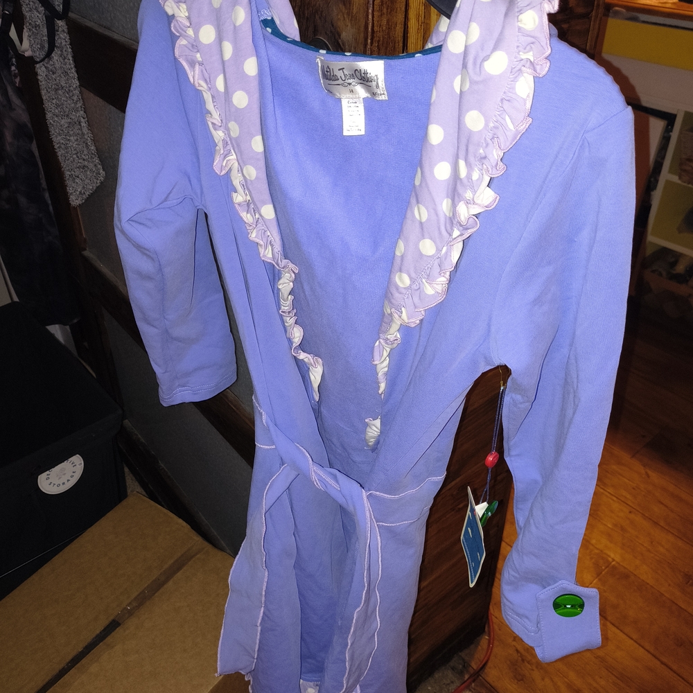 Matilda Jane Lavender Robe with Polka Dot Trim